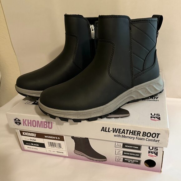 Khombu Women's Dusk All Weather Boot Size 9 Black Memory Foam Comfort (NEW) - Picture 15 of 16